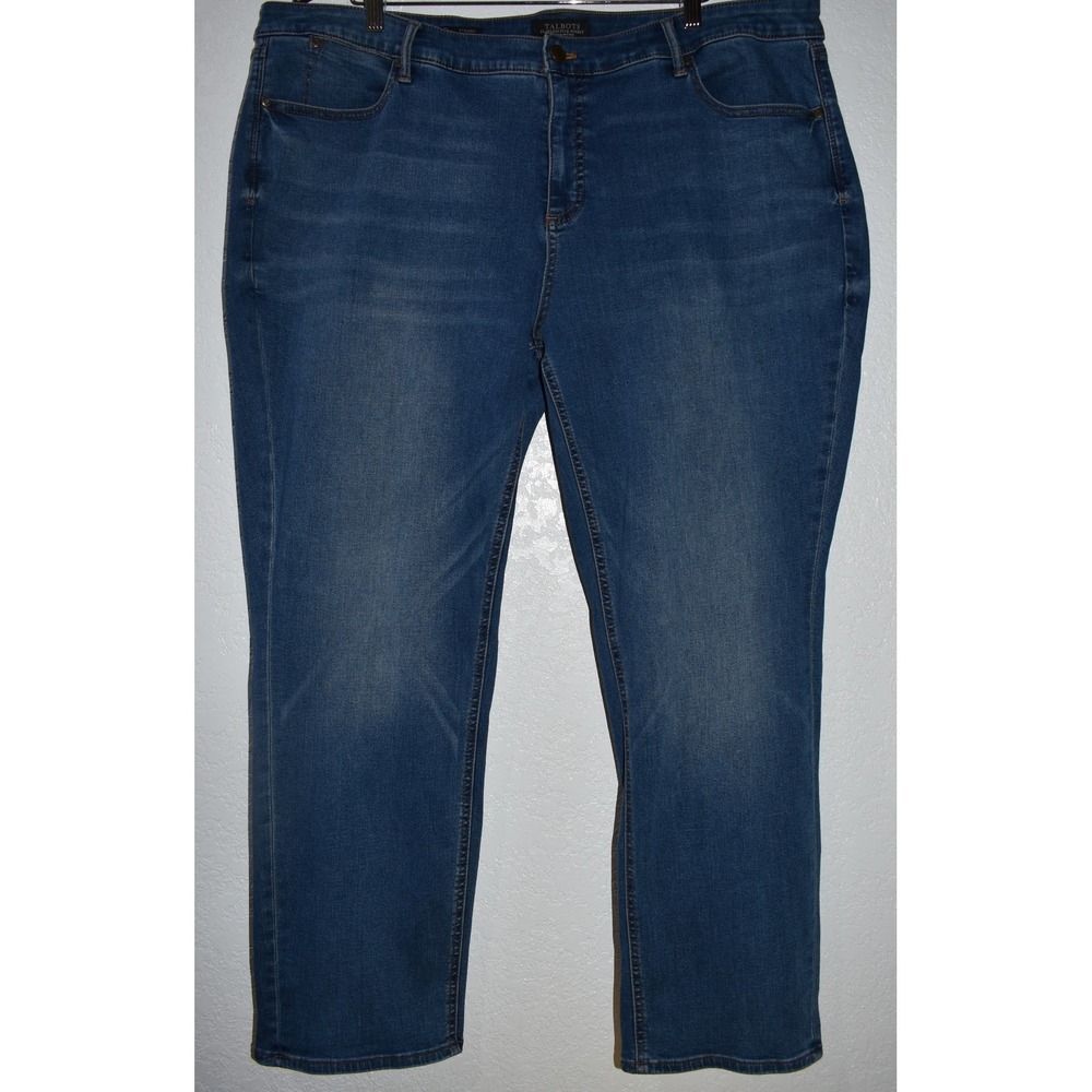 Talbots 22WP Flawless Five-Pocket Straight Leg Jeans Comfy Stretch Blue 5-Pkt - Picture 14 of 16